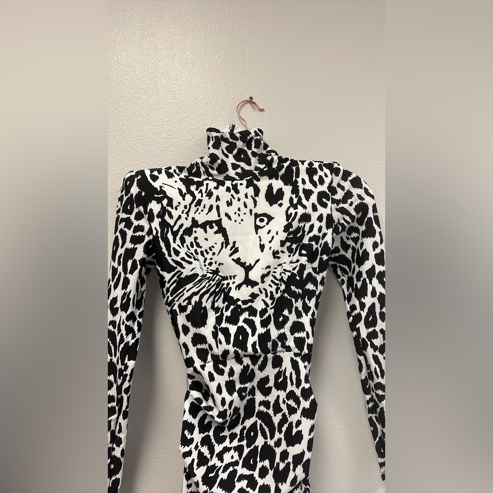 Black & White Ryan Leopard Night Out Dress - Picture 2 of 7